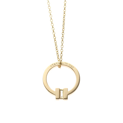 Tiffany & Co. T Circle Pendant 18K Rose Gold with Diamond, Gold, Pink Gold, Necklace