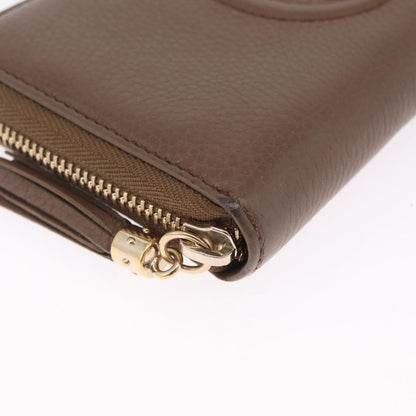 Gucci Soho Double Zip Around Leather, Brown, Leather, Wallet
