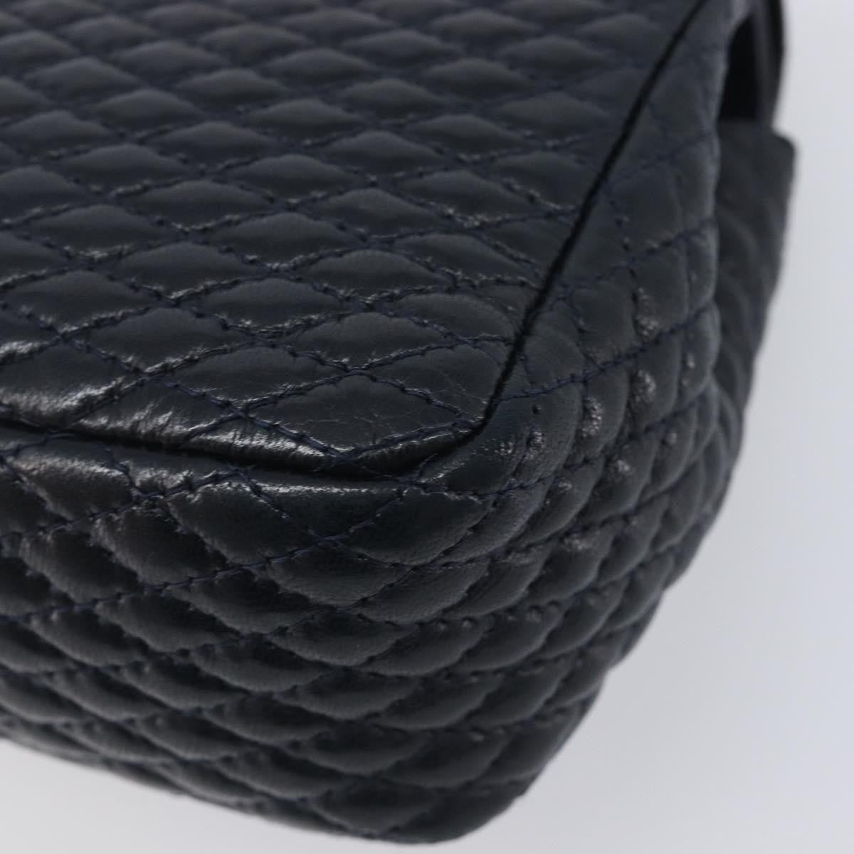 Bally Vintage Quilted Leather, Navy, Leather, Shoulder Bag