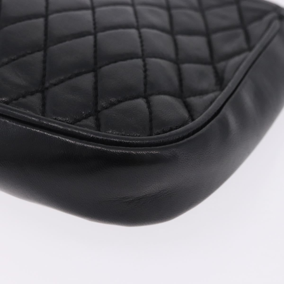 Bally Vintage Chain Quilted Leather, Black, Leather, Shoulder Bag