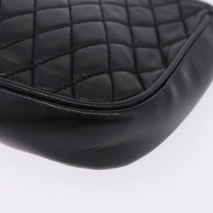 Bally Vintage Chain Quilted Leather, Black, Leather, Shoulder Bag