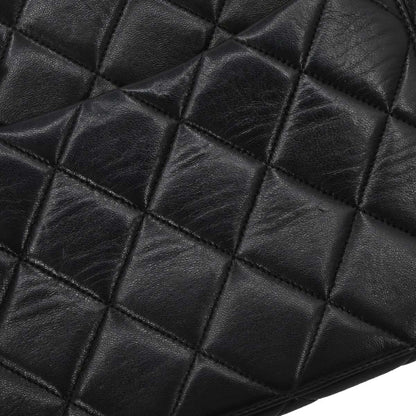Chanel Vintage Chain Tote Quilted Lambskin, Black, Leather, Tote Bag