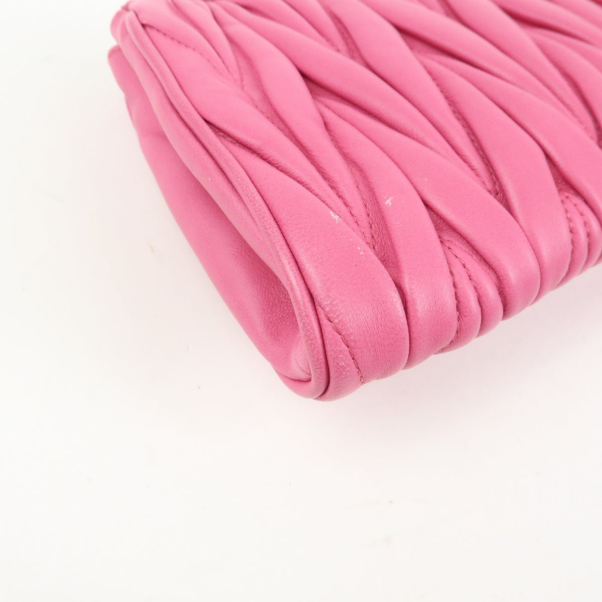 Miu Miu Zip Wristlet Matelasse Leather, Pink, Leather, Clutch