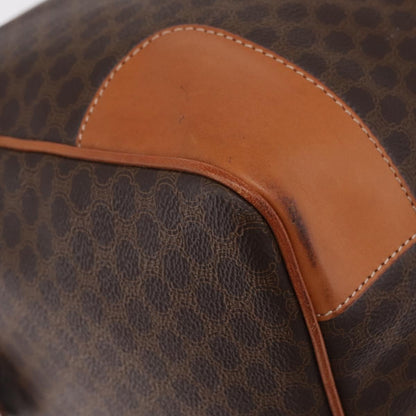Celine Vintage Duffle Macadam Coated Canvas, Brown, Canvas, Handbag