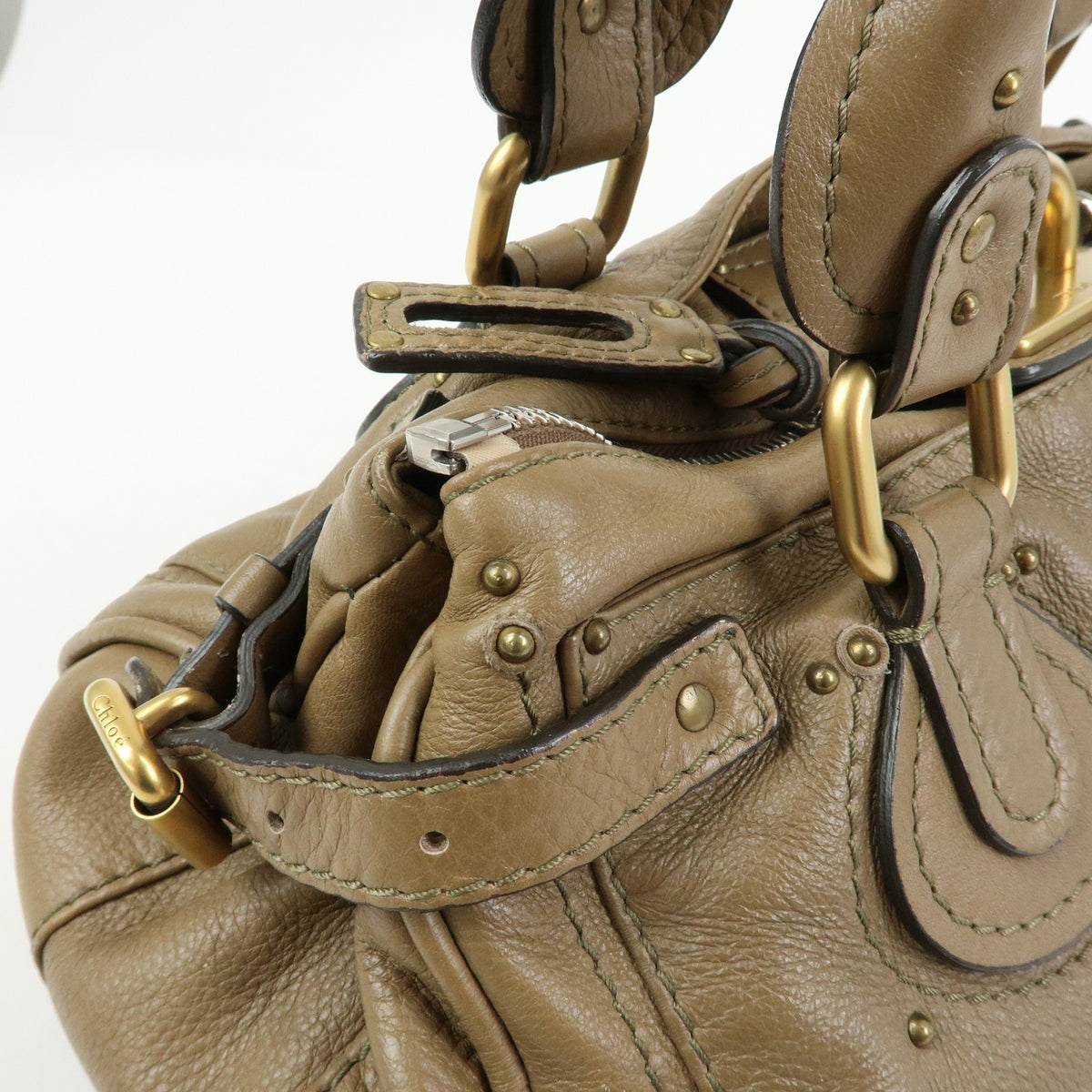 Chloe Paddington Leather, Brown, Leather, Tote Bag