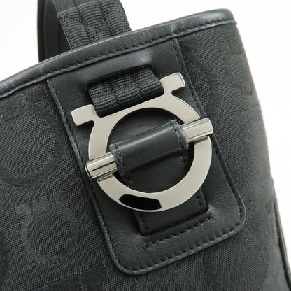 Salvatore Ferragamo Gancini Tote Canvas, Black, Canvas, Tote Bag