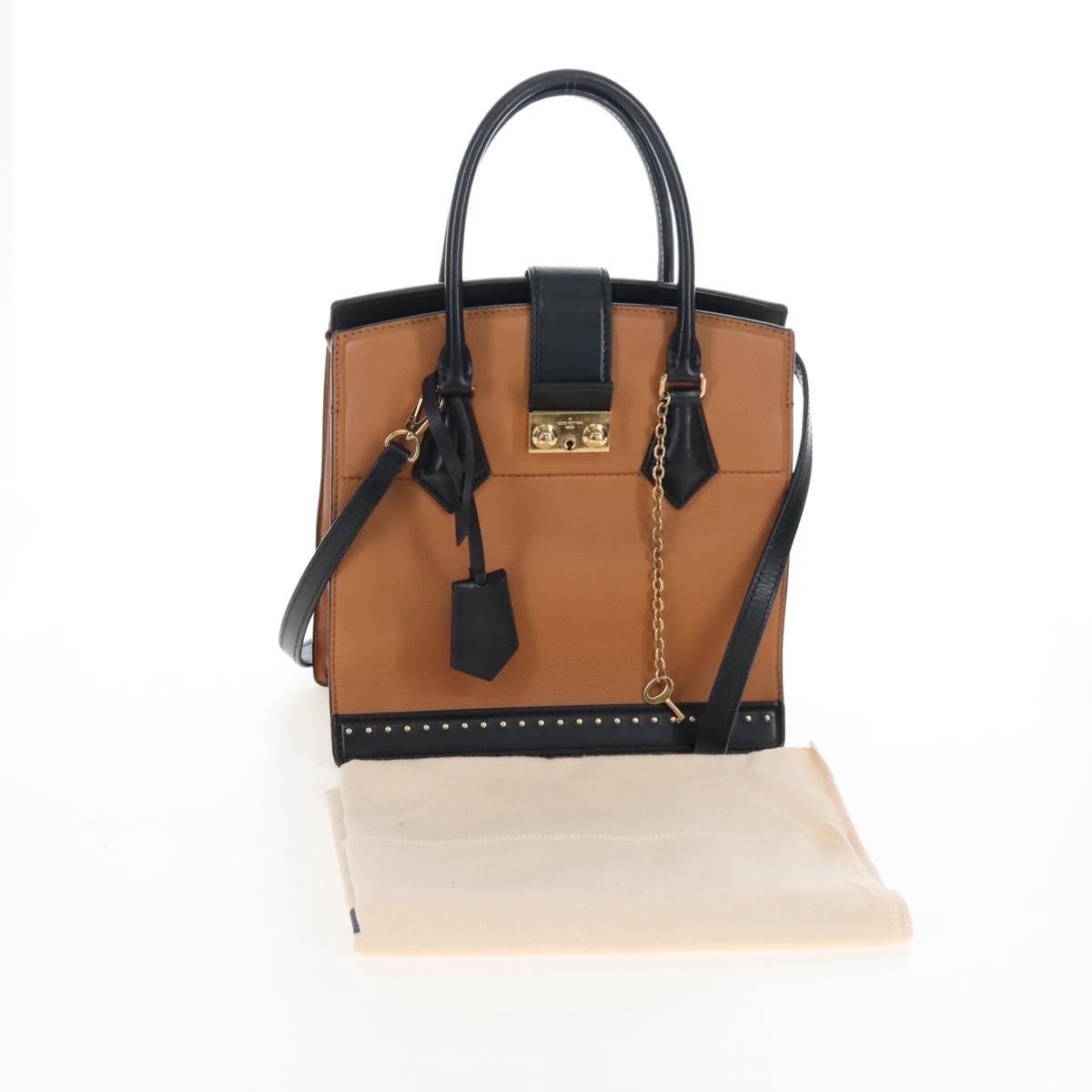 Louis Vuitton Cour Marly Leather with Studded Detail, Beige, Leather, Handbag