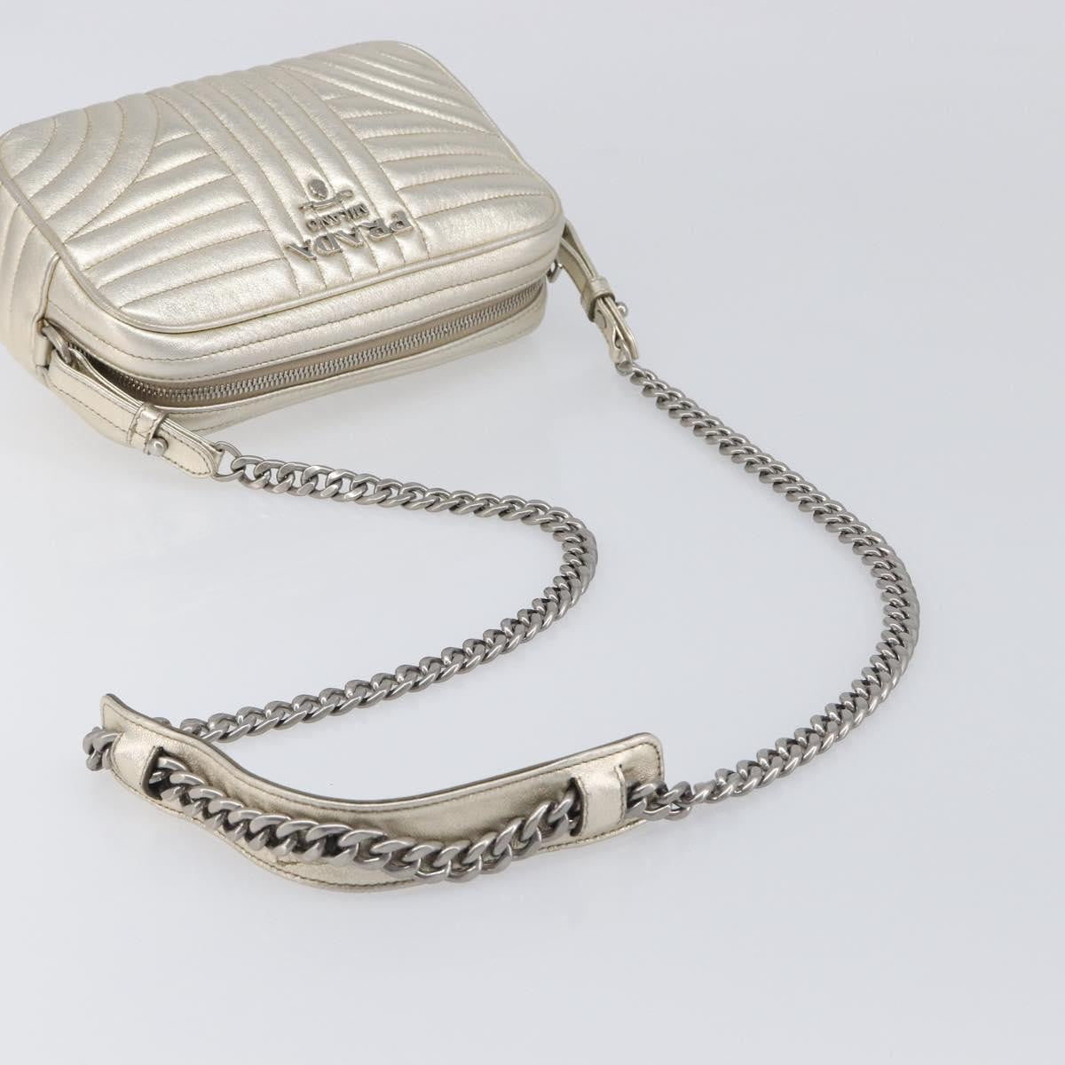 Prada Camera Diagramme Quilted Leather, Metallic, Leather, Shoulder Bag
