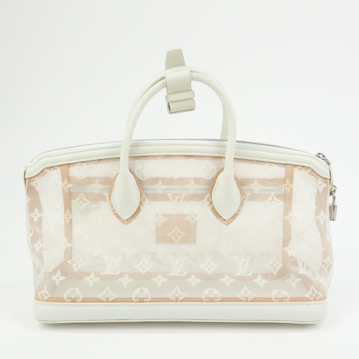 Louis Vuitton Transparence Lockit Mesh and Leather, White, Mesh, Handbag