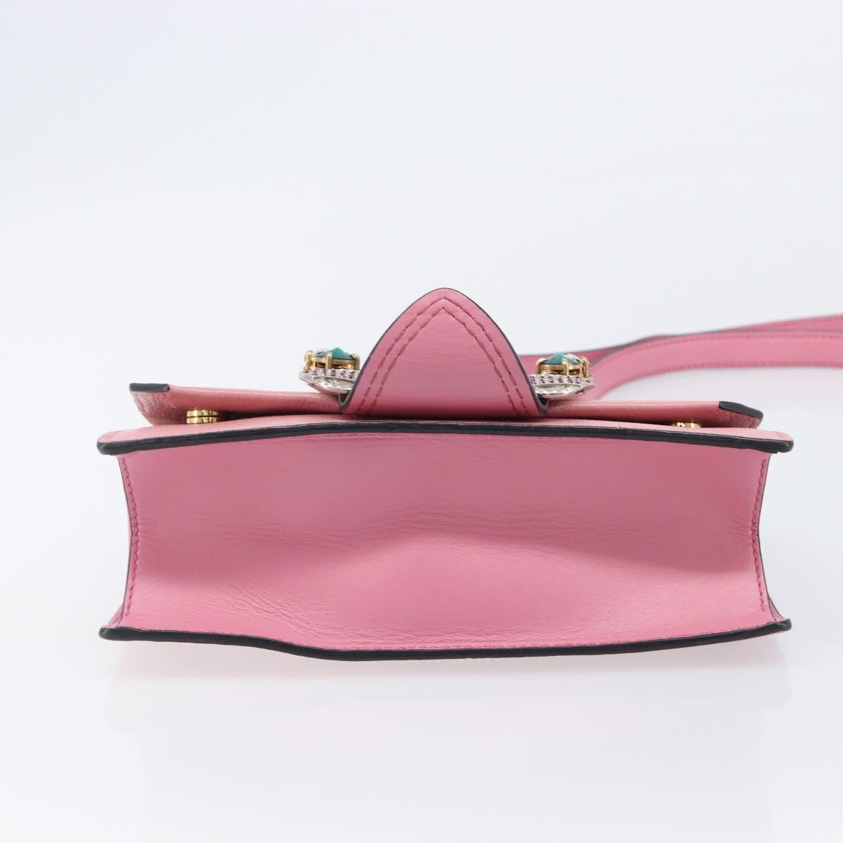 Miu Miu Madras Crystal Flap Leather, Pink, Leather, Crossbody Bag