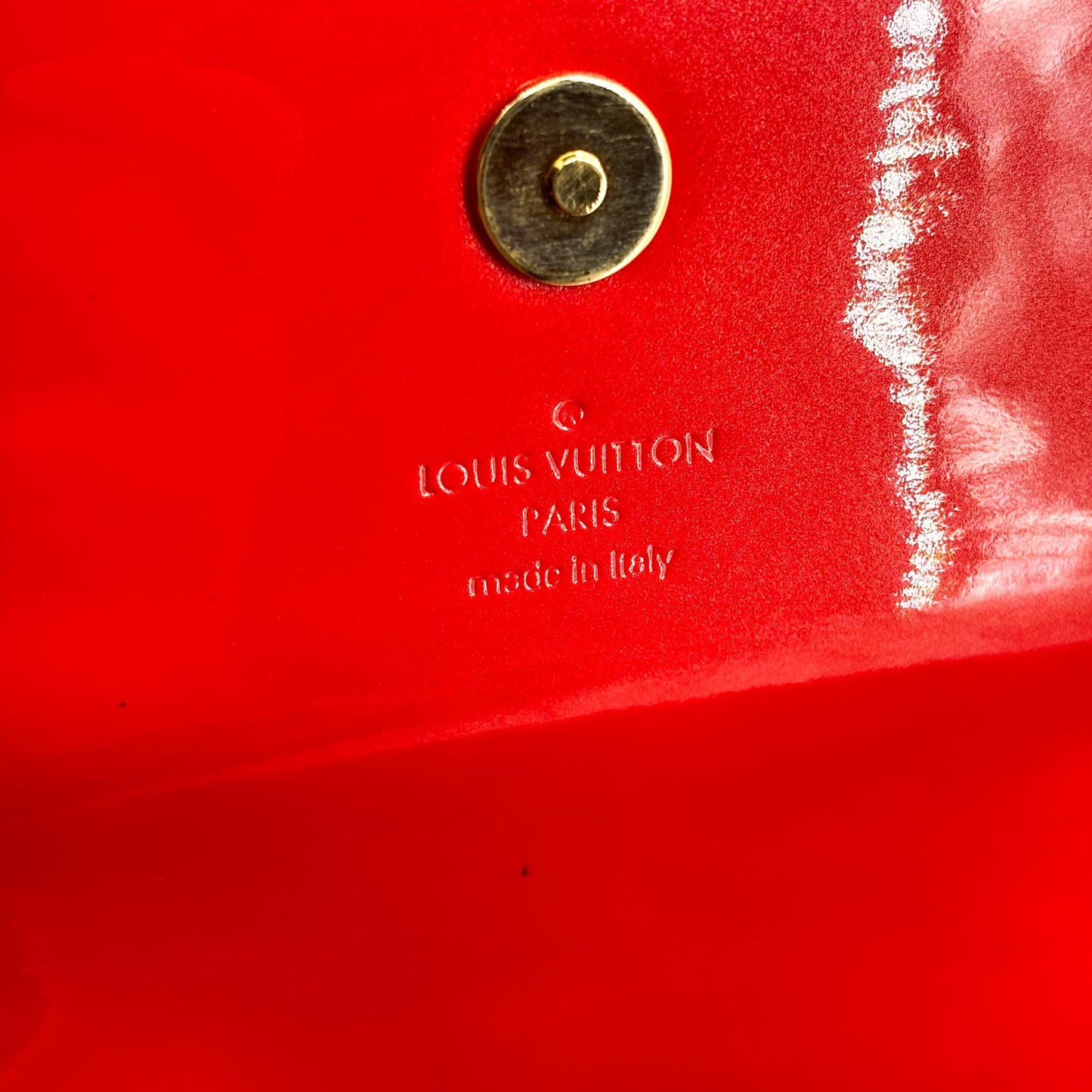 Louis Vuitton Sobe Clutch Patent, Red, Patent Leather, Clutch
