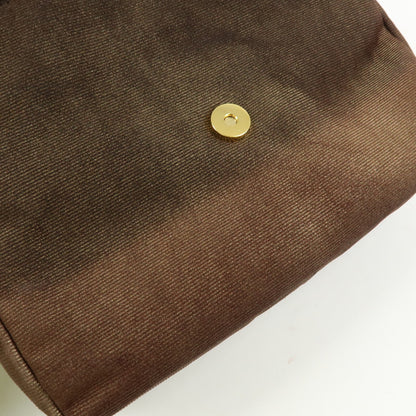 Salvatore Ferragamo Gancini Suede, Brown, Canvas, Crossbody Bag