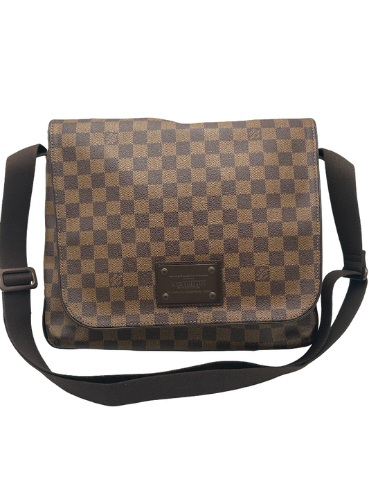 Louis Vuitton Brooklyn Handbag Damier, Brown, Canvas, Crossbody Bag
