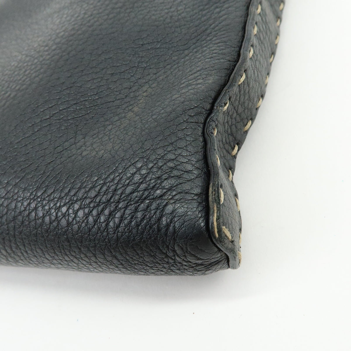 Fendi Vintage Selleria Zip Messenger Leather, Black, Leather, Handbag