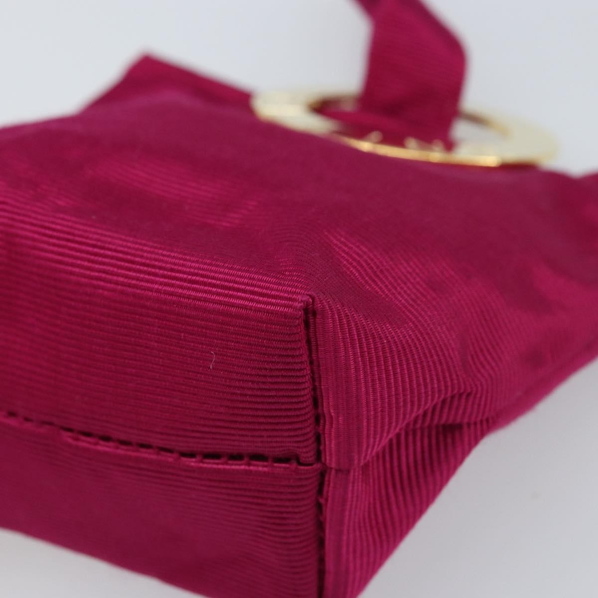 Celine Circle Logo Canvas, Pink, Canvas, Clutch