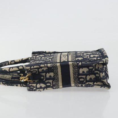 Christian Dior Book Tote Phone Oblique Canvas, Navy, Canvas, Tote Bag