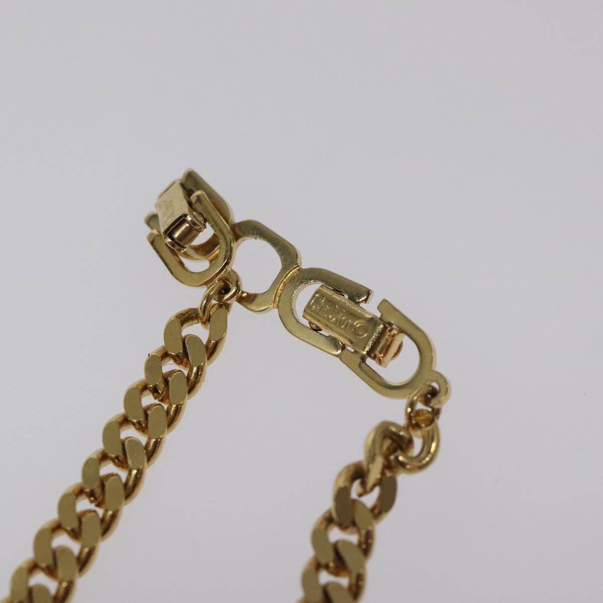 Christian Dior CD Pendant Metal and Crystals, Gold, Metal, Necklace