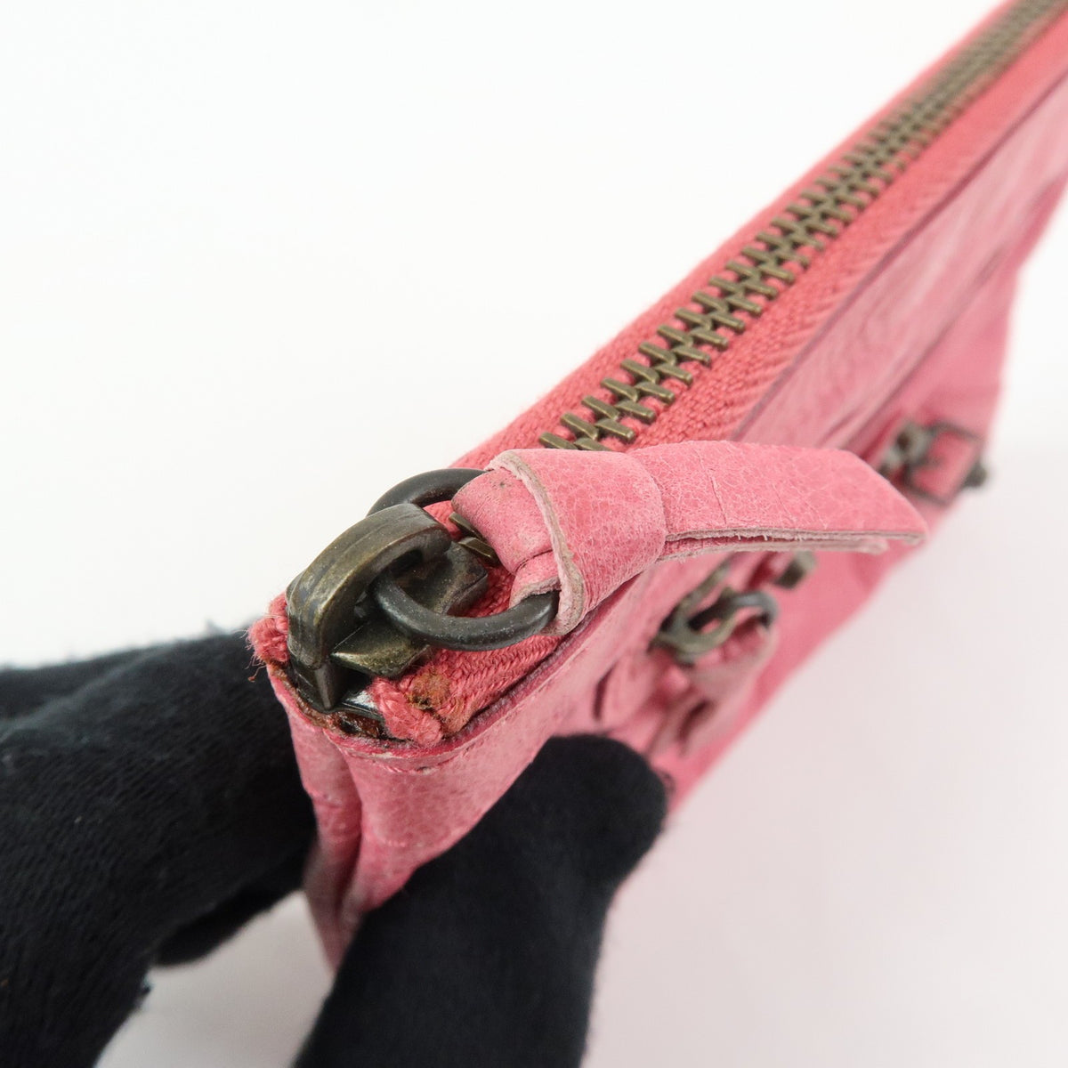 Balenciaga Classic Studs Reporter Leather, Pink, Leather, Crossbody Bag