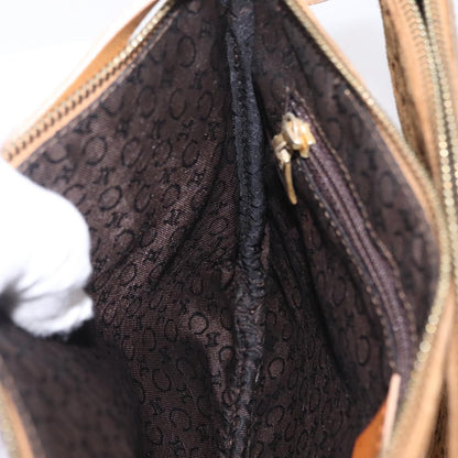 Celine C Macadam Shoulder Suede, Brown, Suede, Handbag