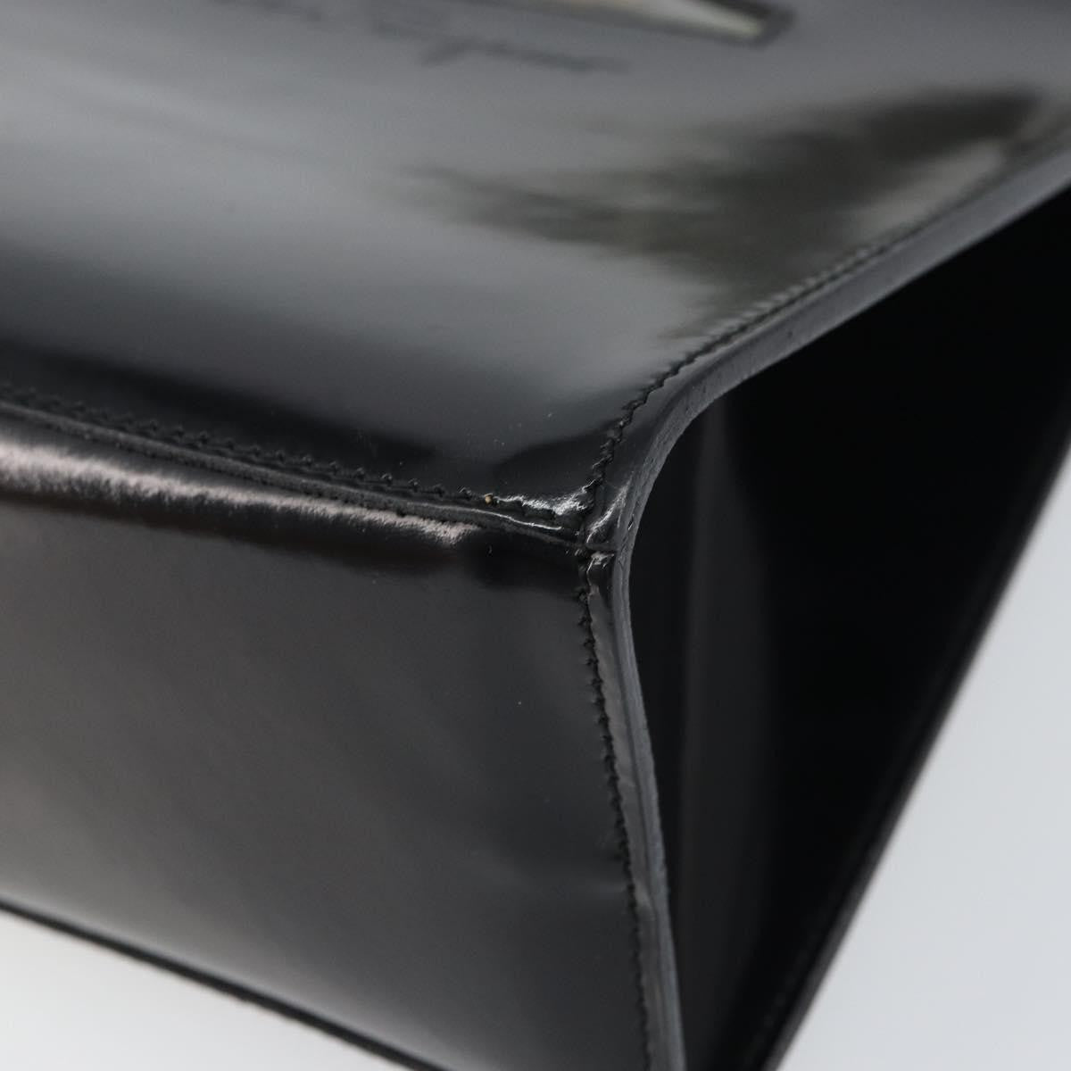 Salvatore Ferragamo Vintage Patent Leather, Black, Patent Leather, Handbag