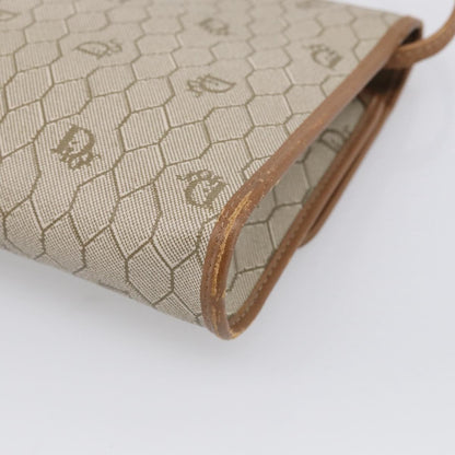 Christian Dior Vintage Honeycomb Canvas, Beige, Canvas, Shoulder Bag