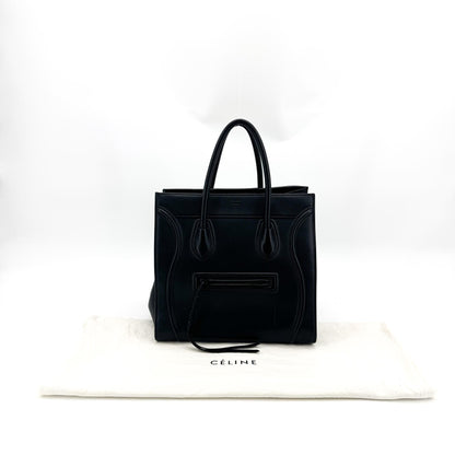 Celine Luggage Smooth Leather, Black, Leather, Handbag