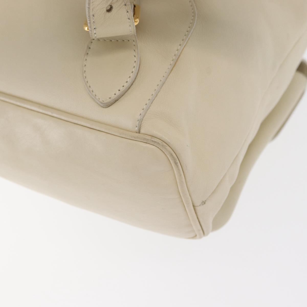 Gucci Vintage Bamboo Leather, Gold, Leather, Backpack