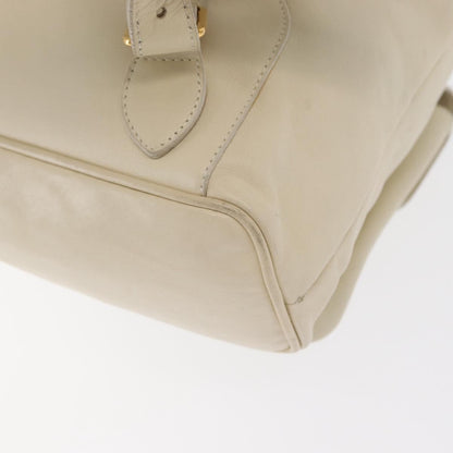 Gucci Vintage Bamboo Leather, Gold, Leather, Backpack