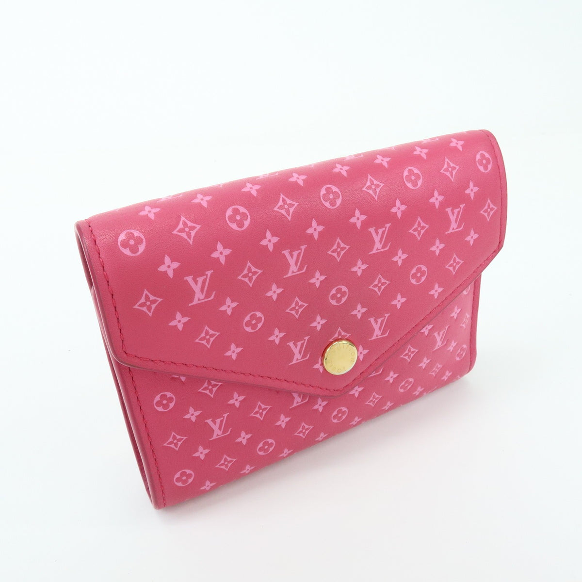Louis Vuitton Victorine Nanogram Embossed Leather, Pink, Leather, Wallet