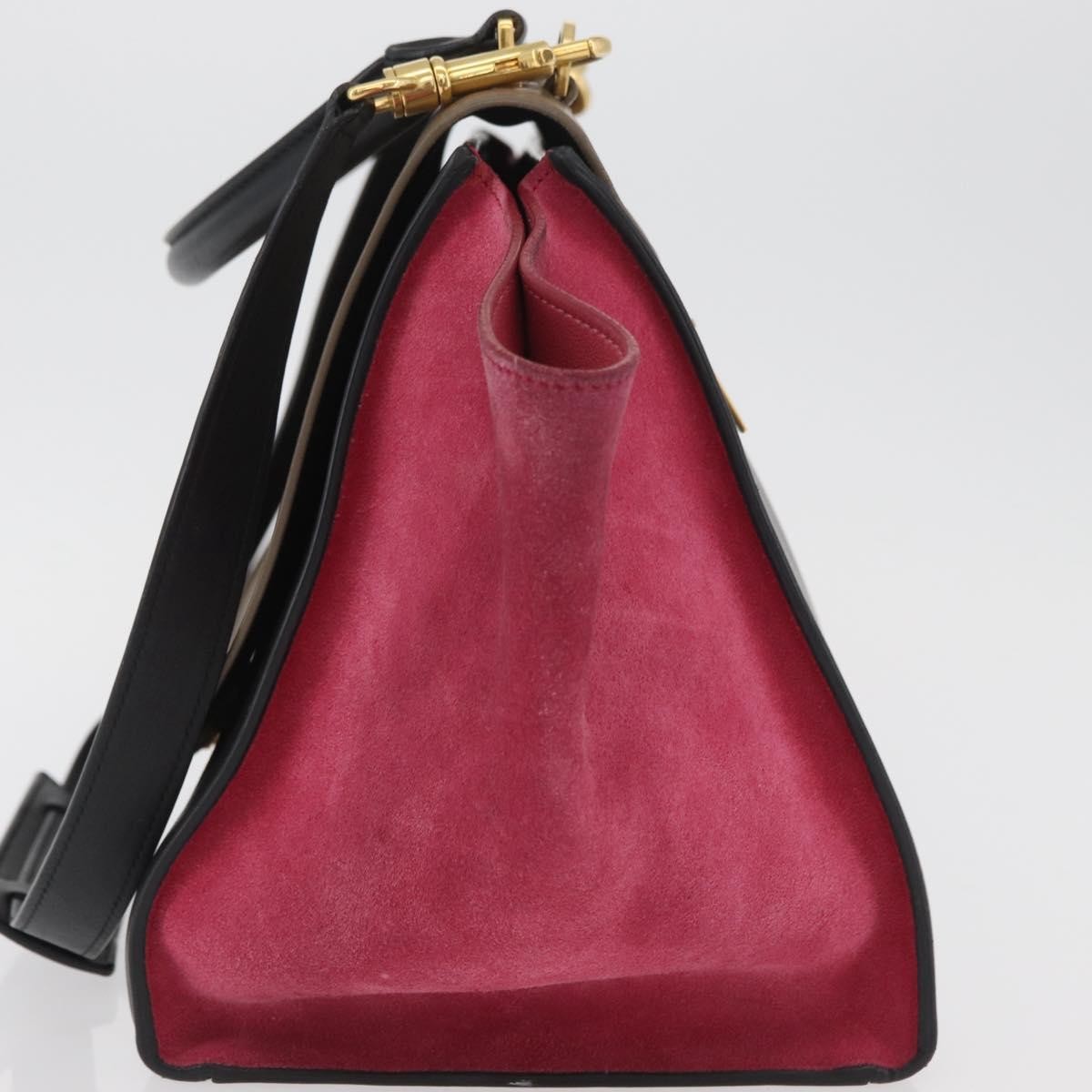 Celine Trapeze Leather with Suede, Multicolour, Leather, Handbag