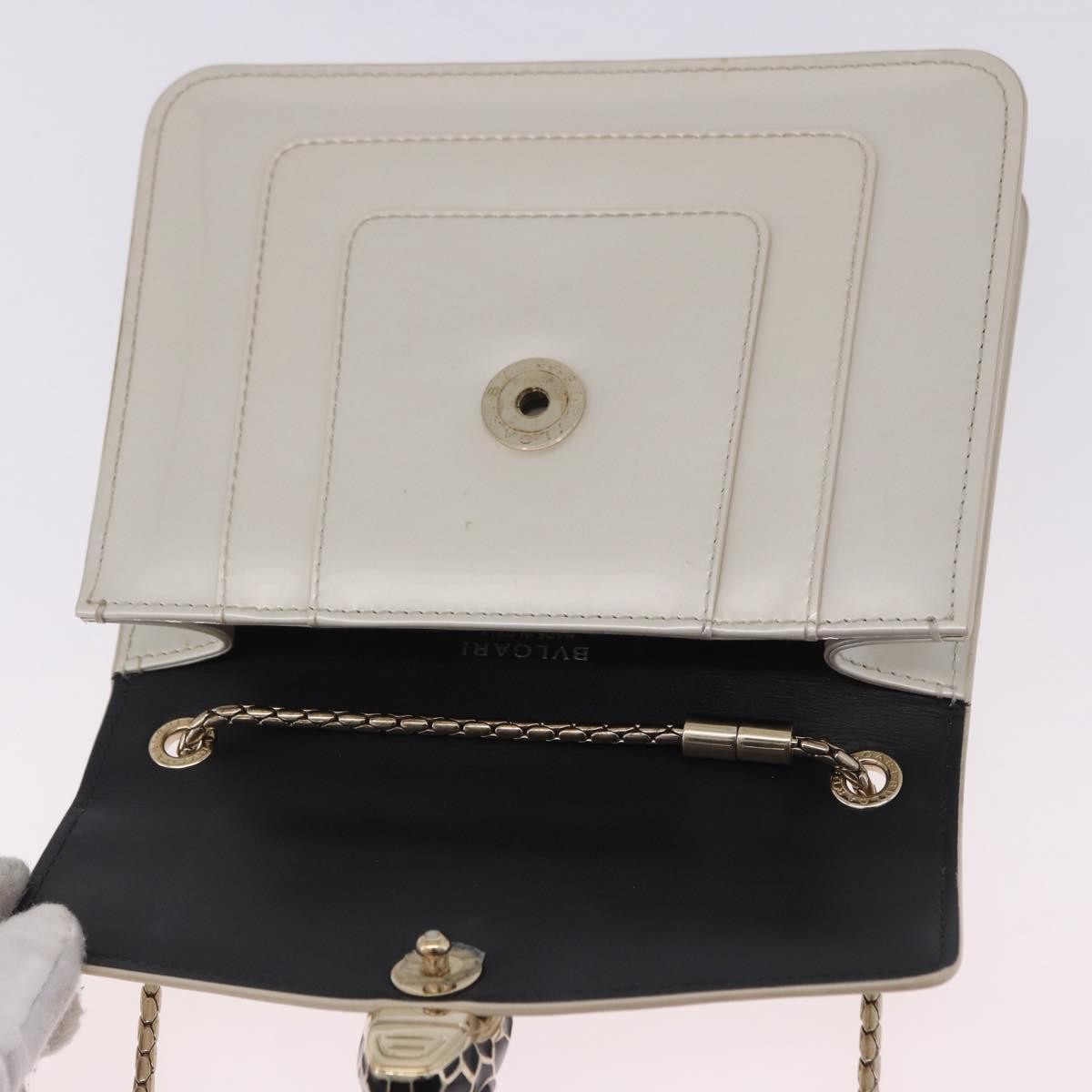 Bvlgari Serpenti Forever Patent, White, Patent Leather, Shoulder Bag