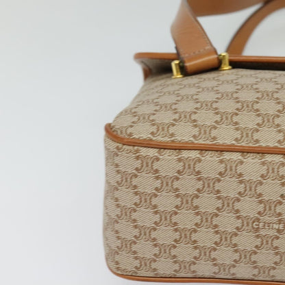 Celine Vintage Macadam Canvas and Leather, Beige, Canvas, Handbag