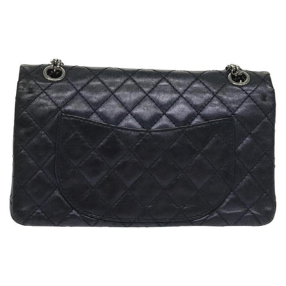 Chanel Hybrid Reissue Double Flap Bag Quilted Lambskin, NAVY, LEATHER, Shoulder bag