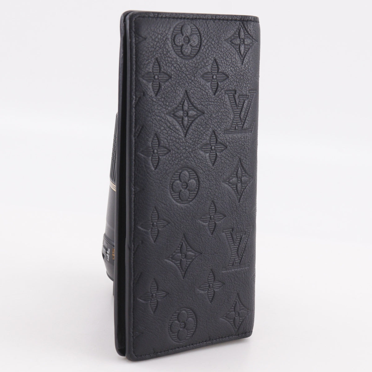 Louis Vuitton Brazza Monogram Shadow Leather, Black, Leather, Wallet