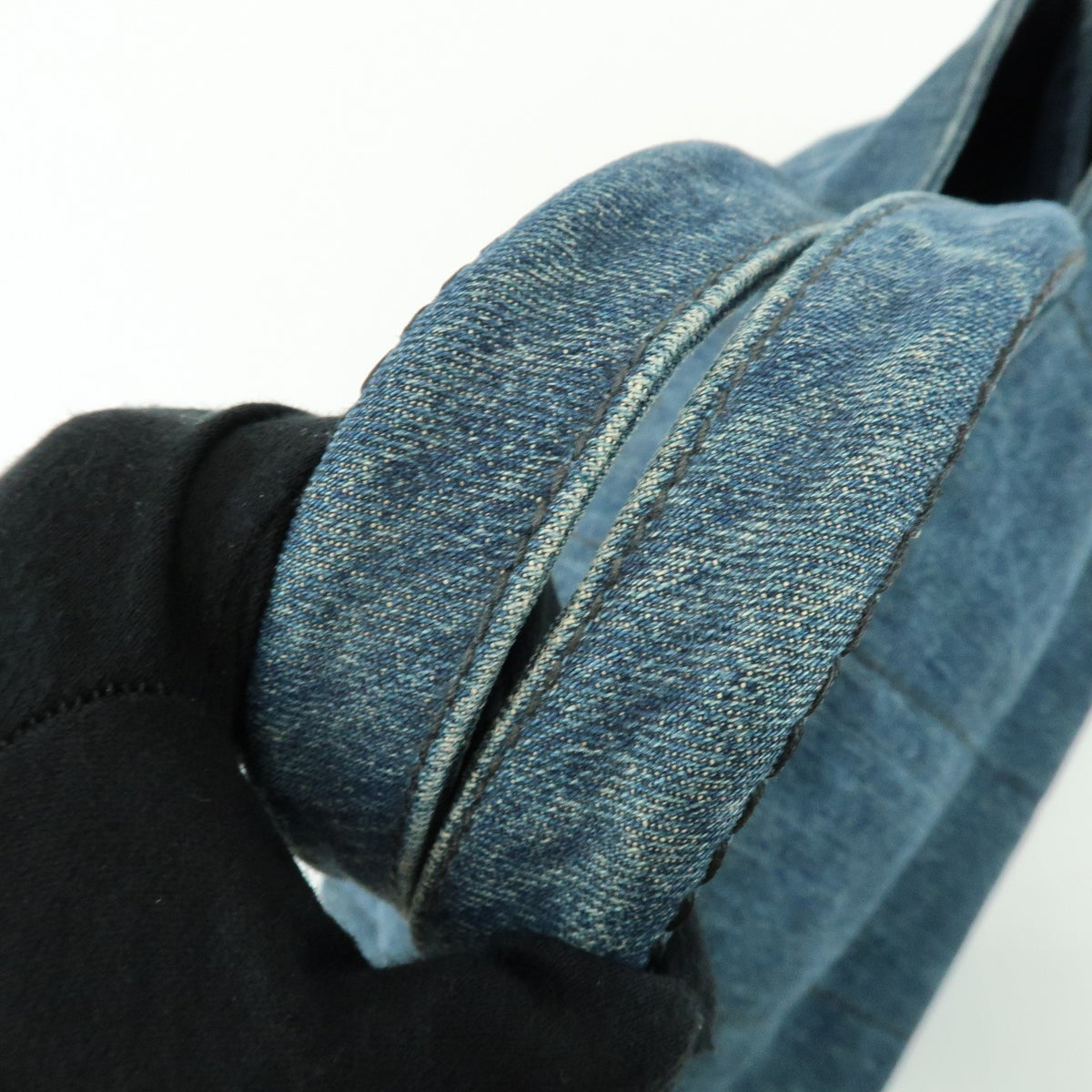 Prada Canapa Denim, Blue, Denim, Tote Bag