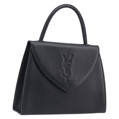 Saint Laurent Vintage Flap Top Handle Bag Caviar Leather, Black, Leather, Handbag