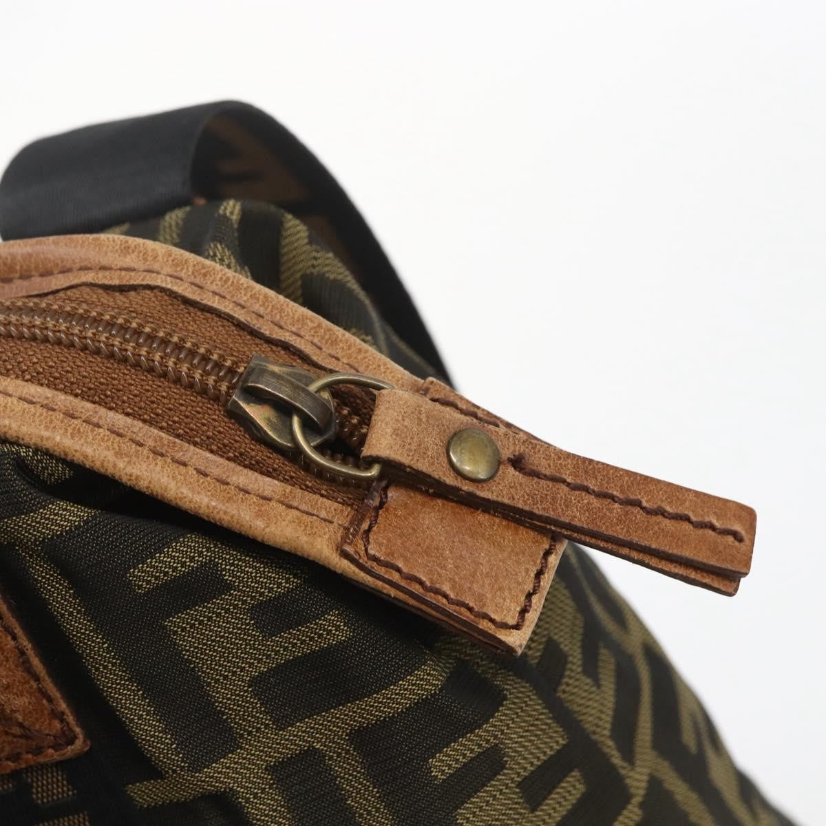 Fendi Vintage FF Zip Zucca Canvas, Brown, Canvas, Tote Bag