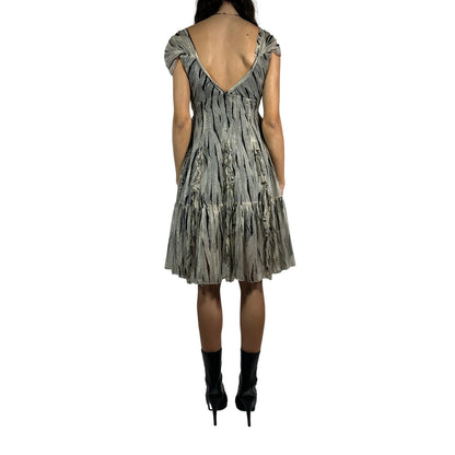 ANNA SUI Metallic Silk Blend Dress