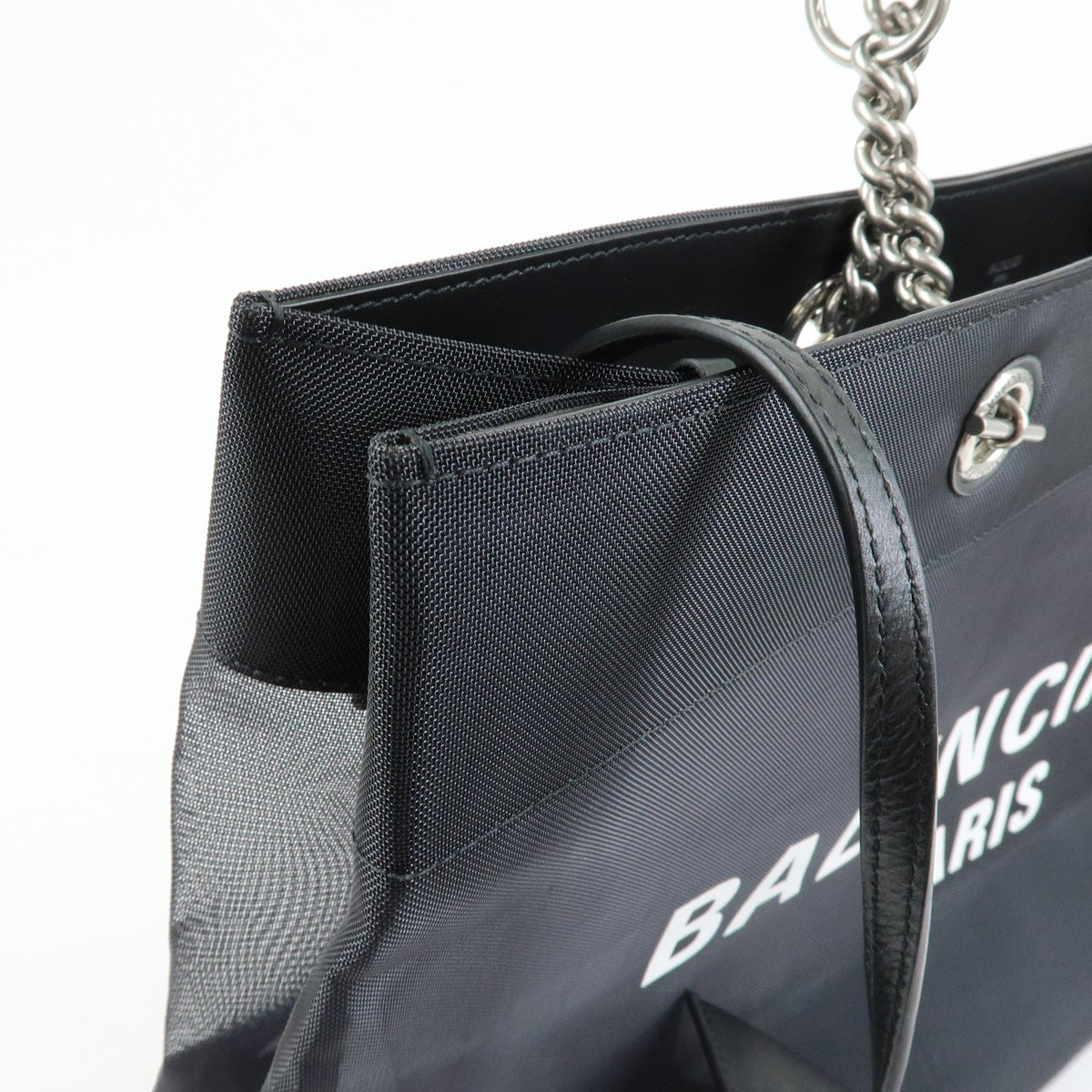 Balenciaga Duty Free Mesh with Leather, Black, Mesh, Tote Bag