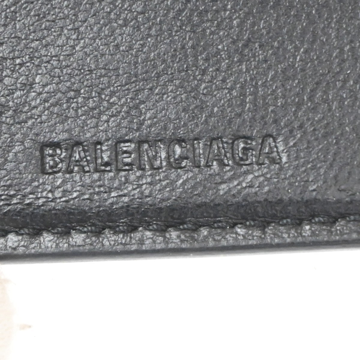 Balenciaga Logo Trifold Wallet Leather, Black, Leather, Clutch