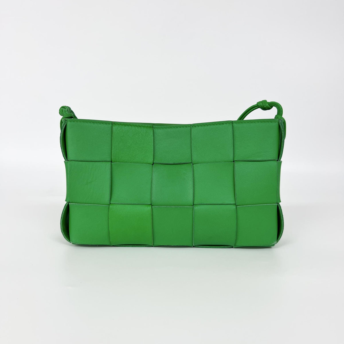 Bottega Veneta Cassette Maxi Intrecciato Leather, Green, Leather, Shoulder Bag