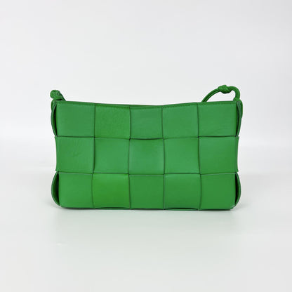 Bottega Veneta Cassette Maxi Intrecciato Leather, Green, Leather, Shoulder Bag