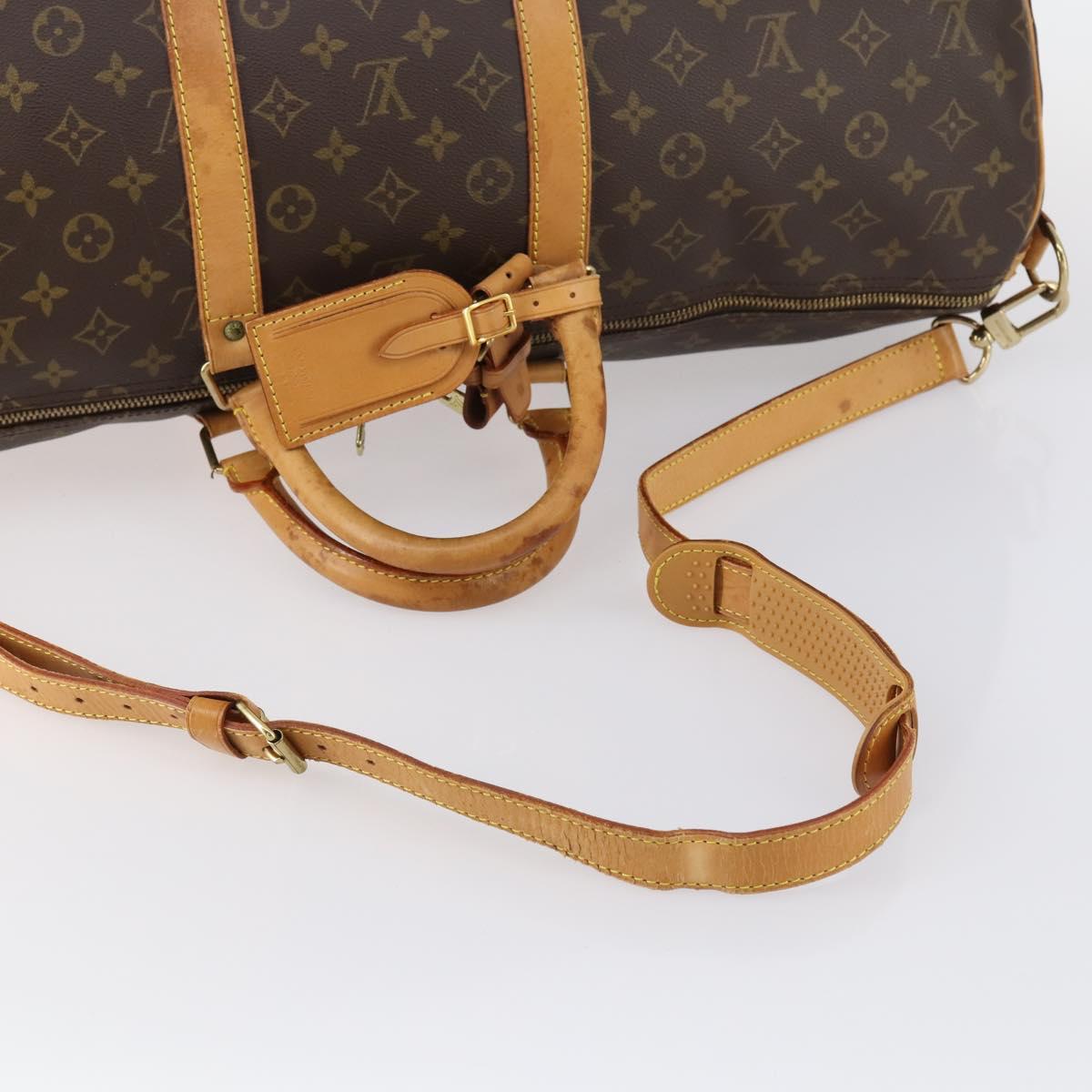 Louis Vuitton Keepall Bandouliere Bag Monogram Canvas, BROWN, CANVAS, Travel bag