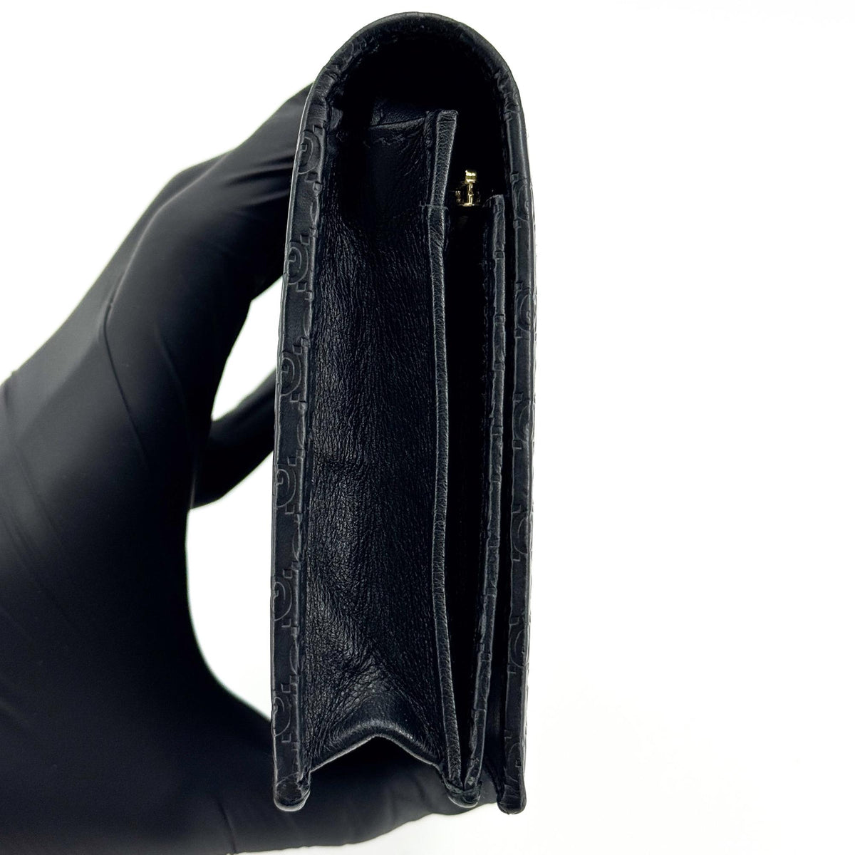Gucci Wallet on Strap Microguccissima Leather, Black, Leather, Crossbody Bag