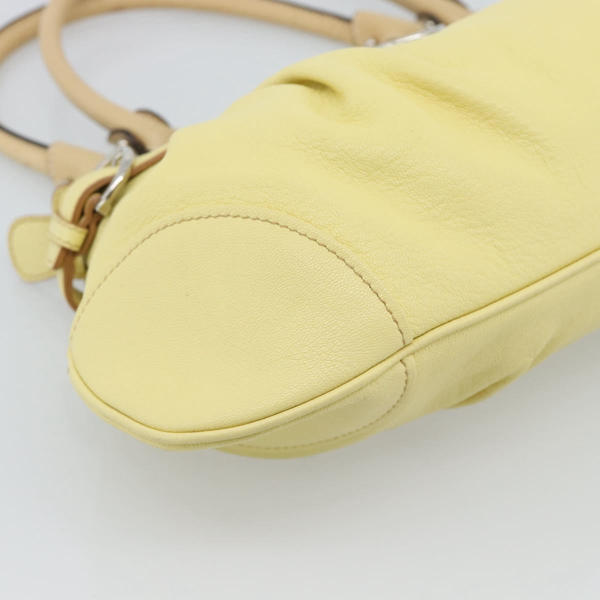 Salvatore Ferragamo Gancini Leather, Yellow, Leather, Handbag
