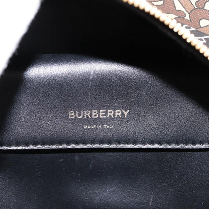Burberry TB Half Cube Duffle Monogram Embossed Leather, Brown, Canvas, Handbag