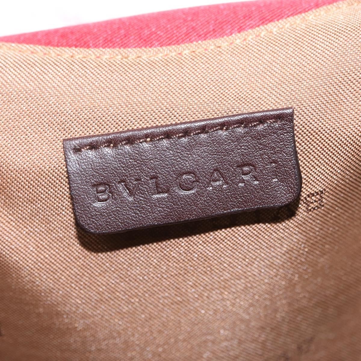 Bvlgari Handbag Canvas, Red, Silk, Handbag