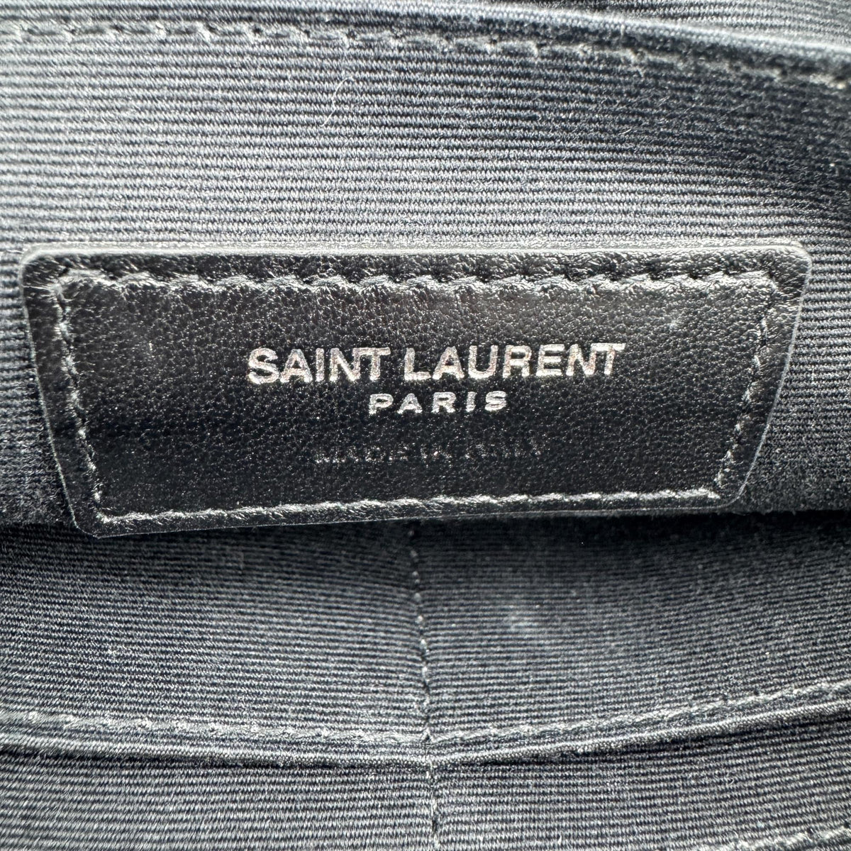 Saint Laurent Classic Monogram Wristlet Leather, Black, Calfskin, Clutch