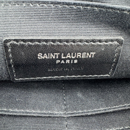 Saint Laurent Classic Monogram Wristlet Leather, Black, Calfskin, Clutch