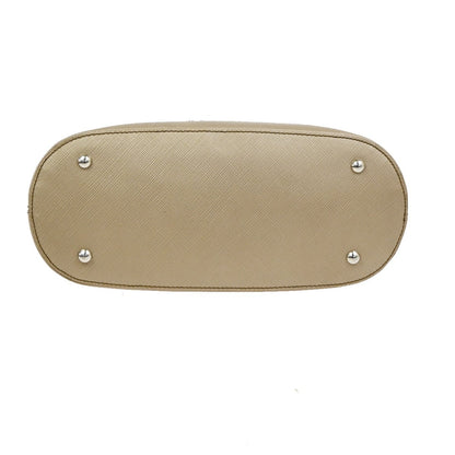Salvatore Ferragamo Gancini Leather, Beige, Leather, Handbag